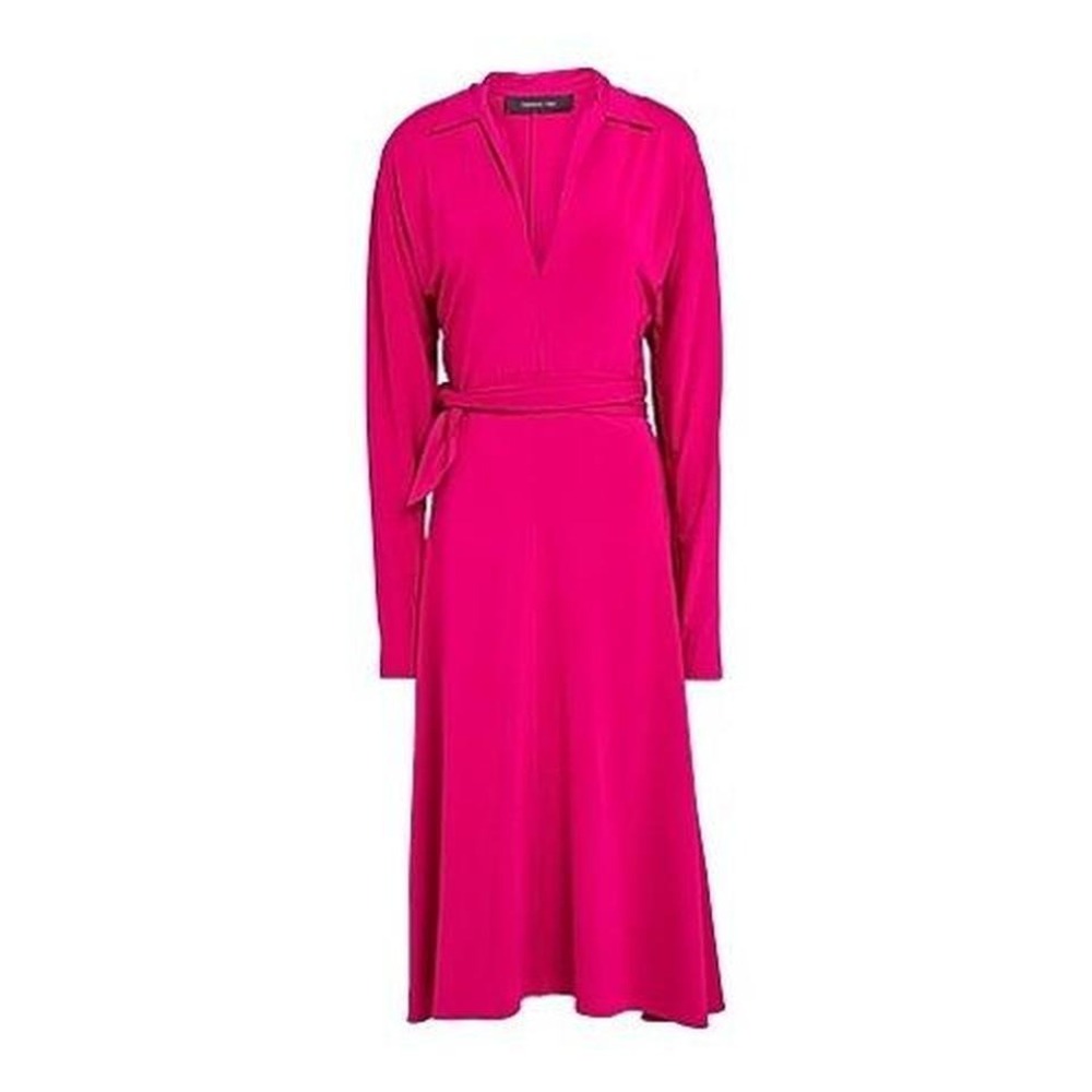 NWT $756 Federica Tosi Magenta‎ Pink Midi Dress IT 40 US 6.